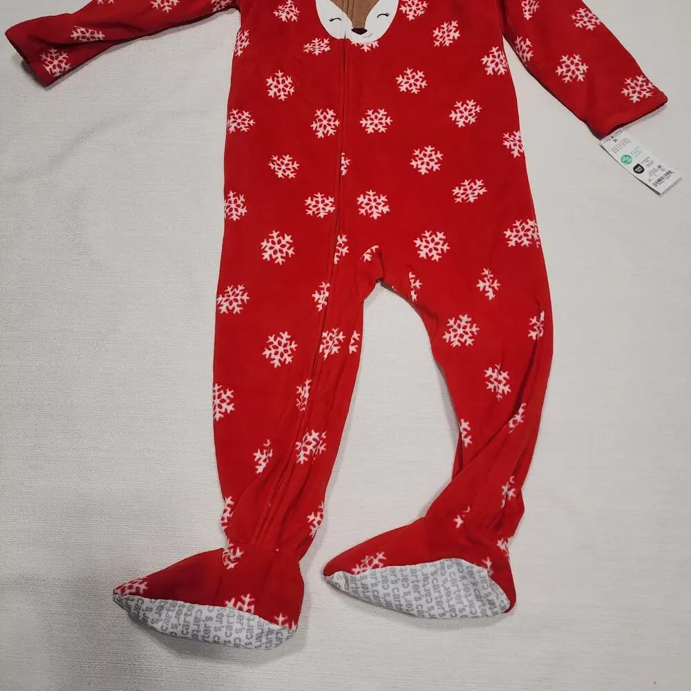 Reindeer and snowflakes Carter's one piece pajamas size 3t